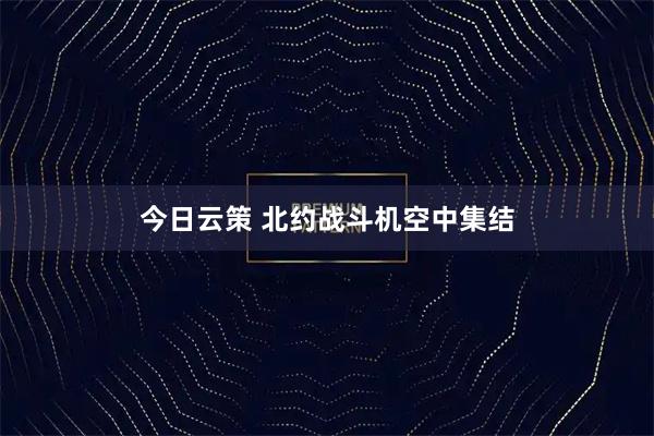 今日云策 北约战斗机空中集结